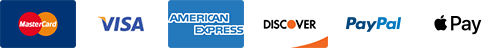 Metode Tersedia Visa, Mastercard, American Express, Discover, PayPal, and Apple Pay